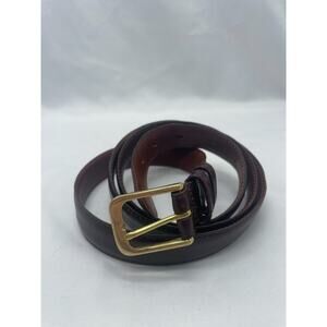 COACH 5700 Leather Dress Belt Burgundy Brown Burnished Cowhide Men's Sz 42 Brass